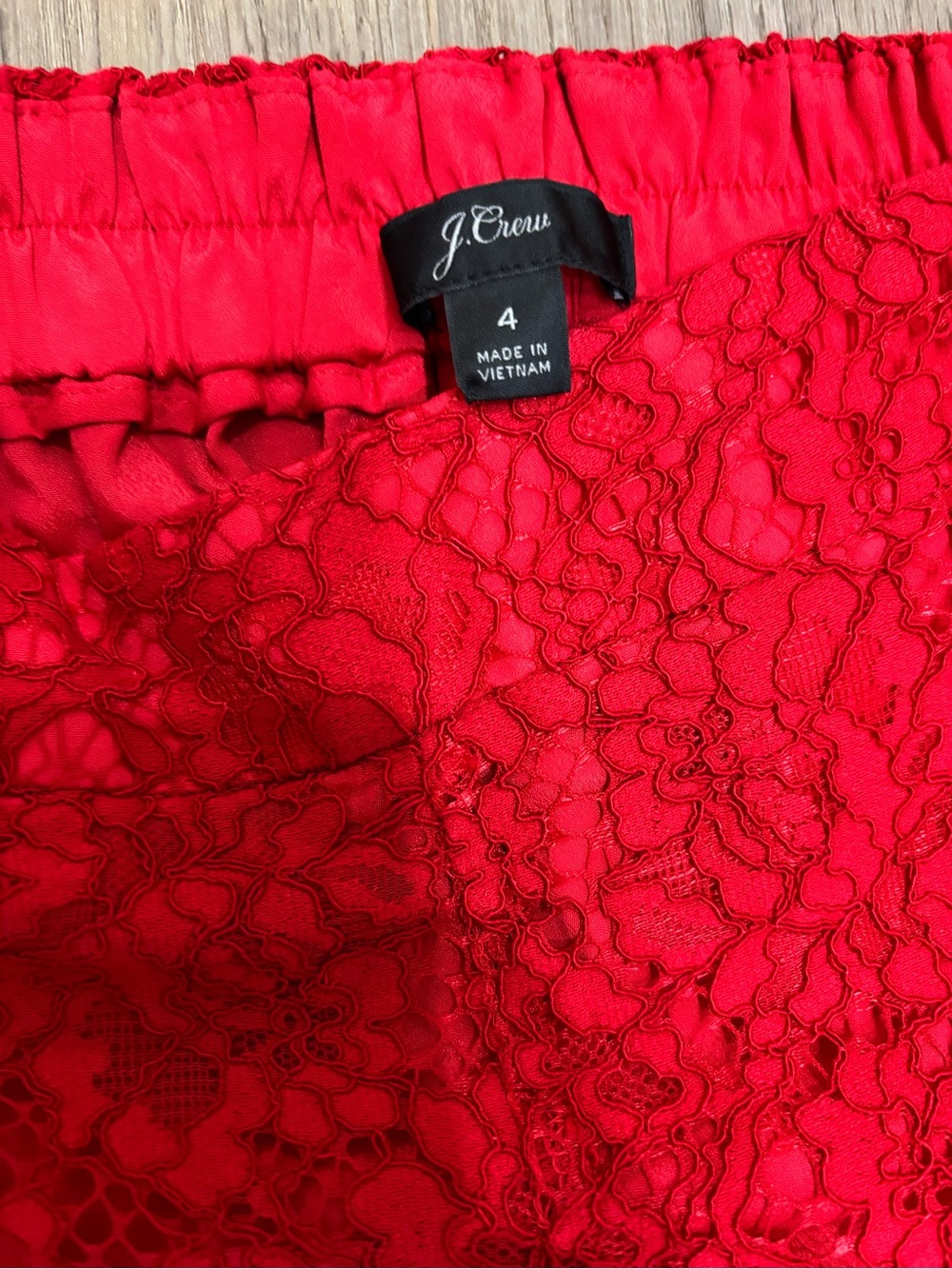 J. Crew Red Lace Wide-Leg Lined Pants Size 4 - Picture 4 of 7